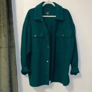Wild Fable Green Button-Up Jacket